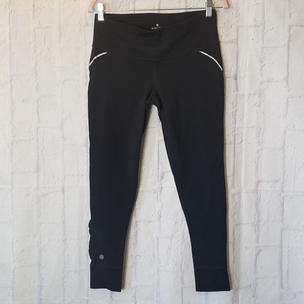ATHLETA Activewear Reflective Running Leggings Black Medium